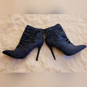 Denim Spike Heel Ankle Boot - Sz 9 UEC